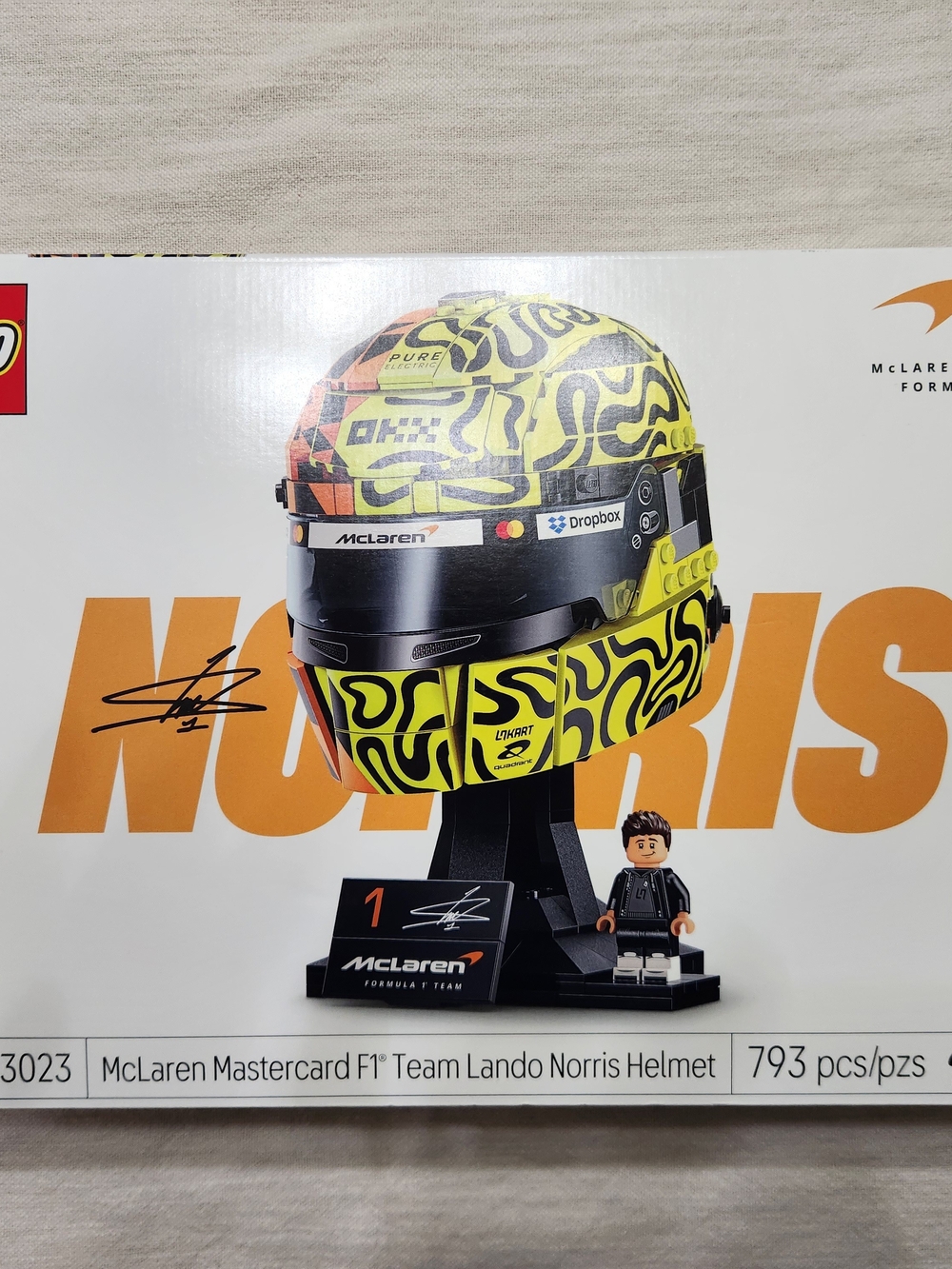 LEGO Lando Norris McLaren Mastercard F1 Team Helmet (43023) Brand New Ships Fast